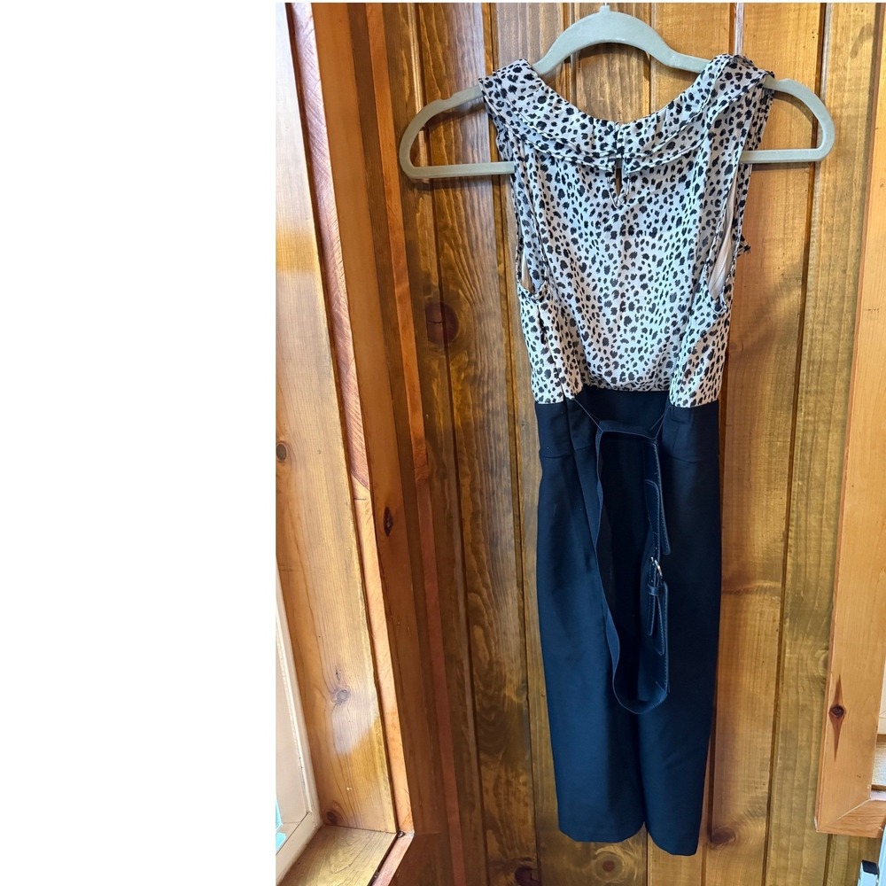 Maurices Leopard Print Ruffle Bodice Sheath Dress Black Pencil Skirt Size 5/6 - Picture 2 of 7